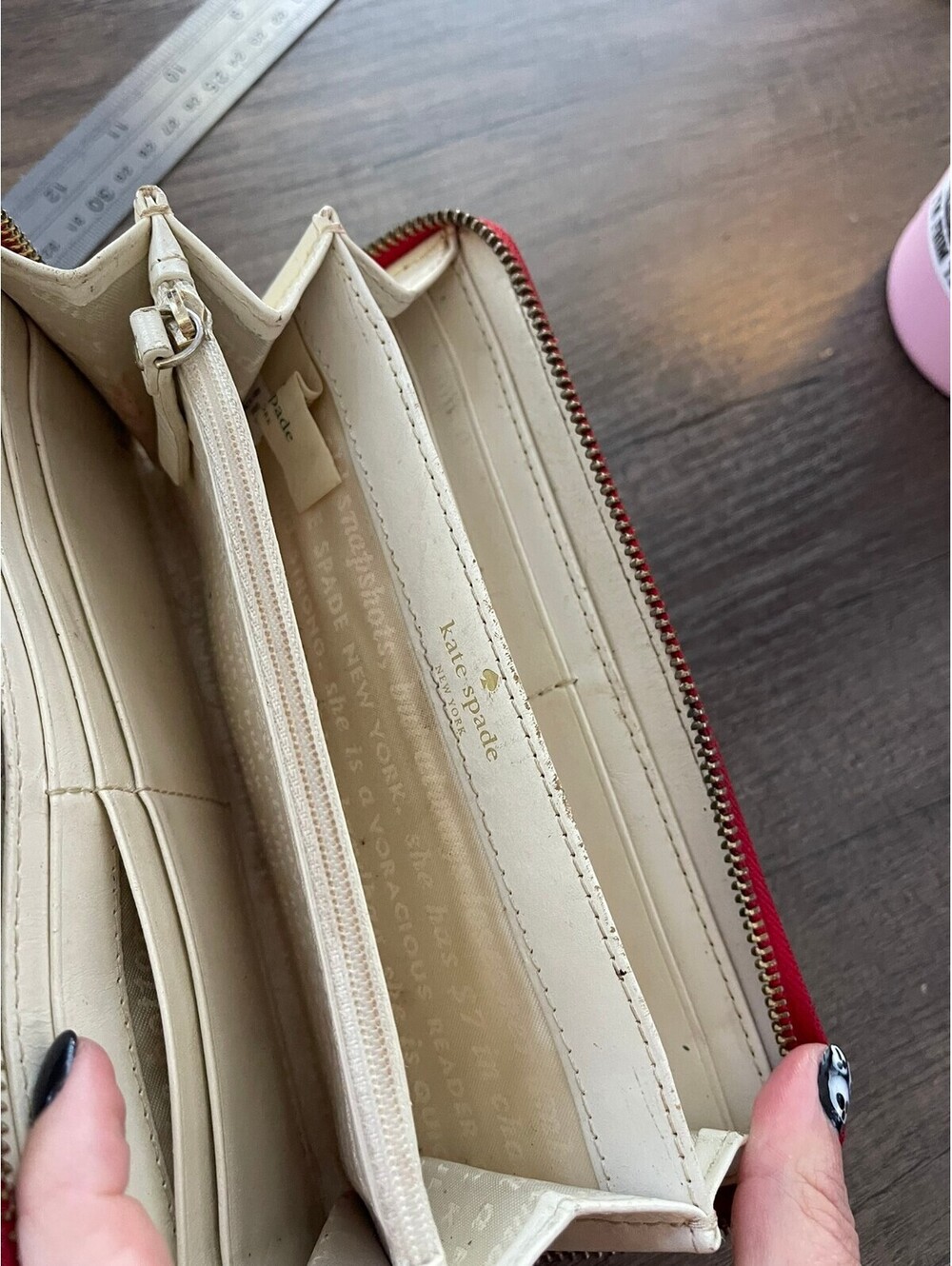 Kate Spade | Striped Zip Around Wallet - Picture 11 of 14